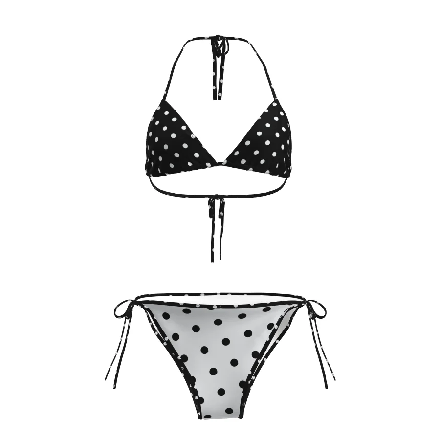 

Sexy Bikini Two-Piece Swimsuit for Women Beach Vaion Thermal Spring Bathing Dot Hanging Ne Strapl Swimwear by Dk Brand