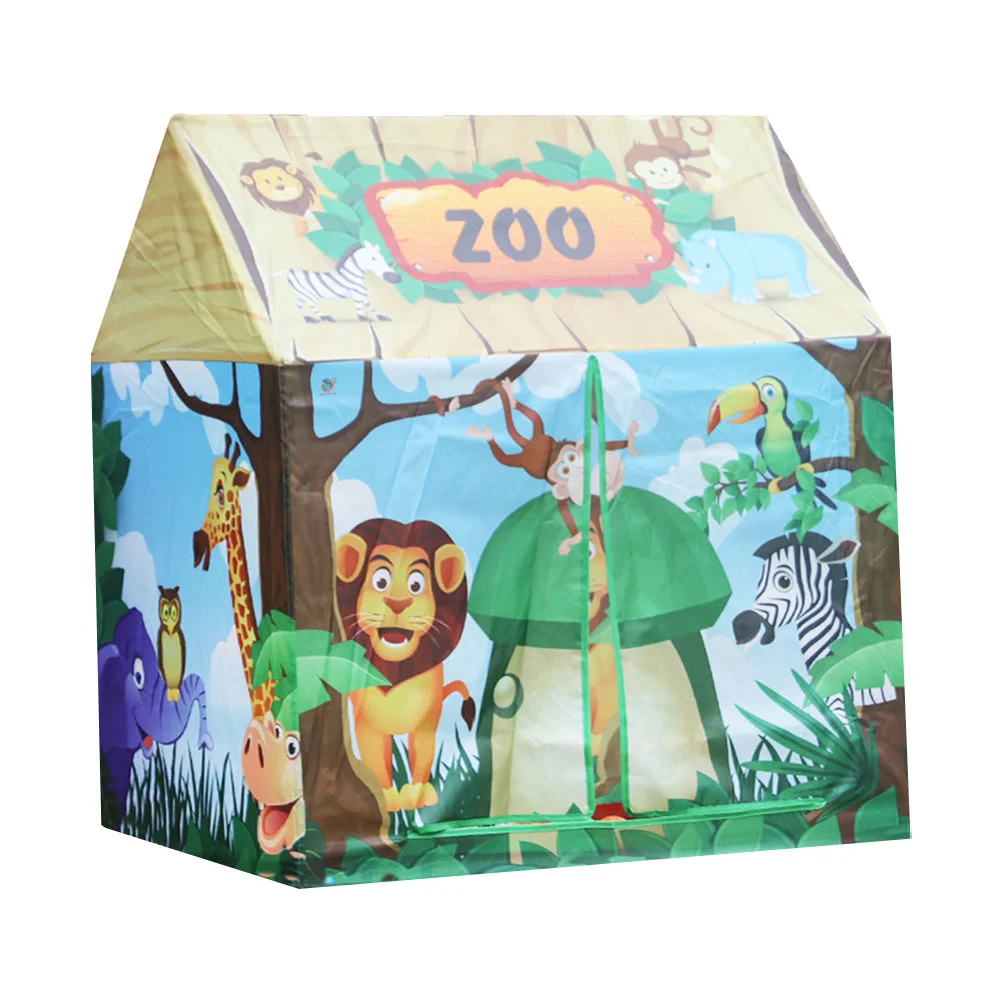 Children's Tent Playhouse Toy for Kids Learning with Roll-up Door Outdoor Indoor Polyester Cloth