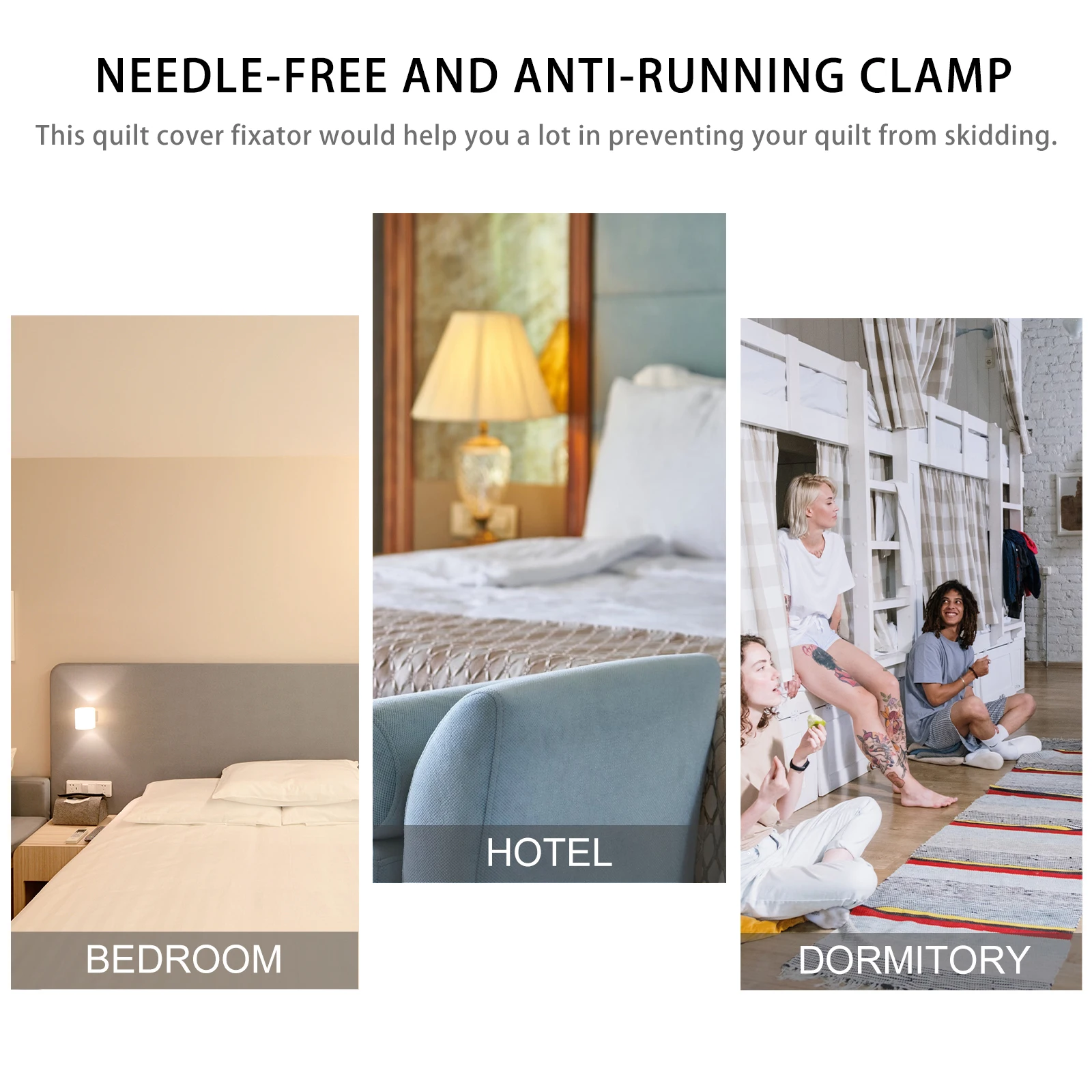 

6pcs U-Shaped Anti-Slip Clips No Needle Quilt Fastener Strong Friction Fixing Comforter Mattress Holder Non-Slip Duvet Cover