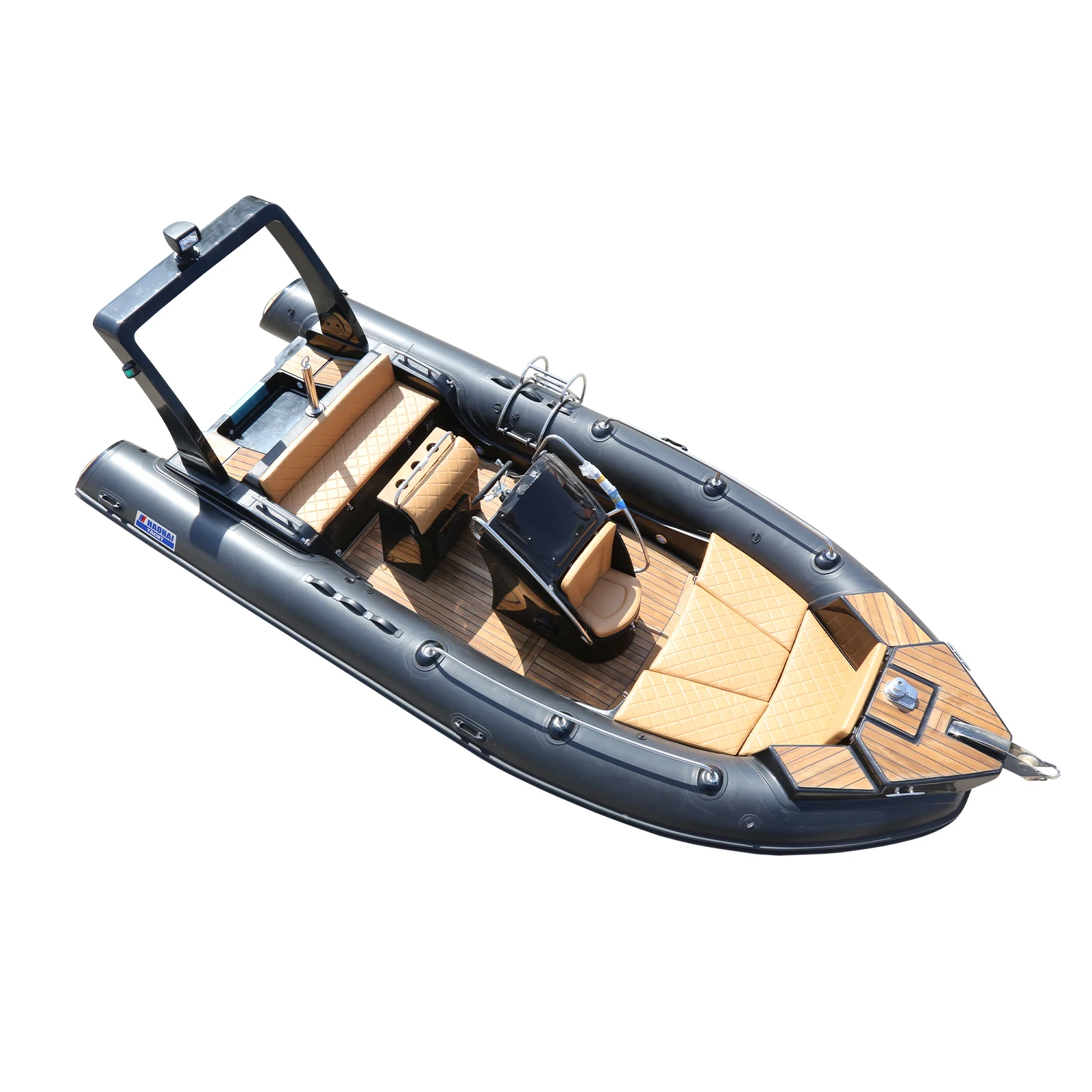 Qingdao Haohai Barca da pesca con pontone in fibra di vetro di lusso per barche a coste in vendita in stile yacht a remi