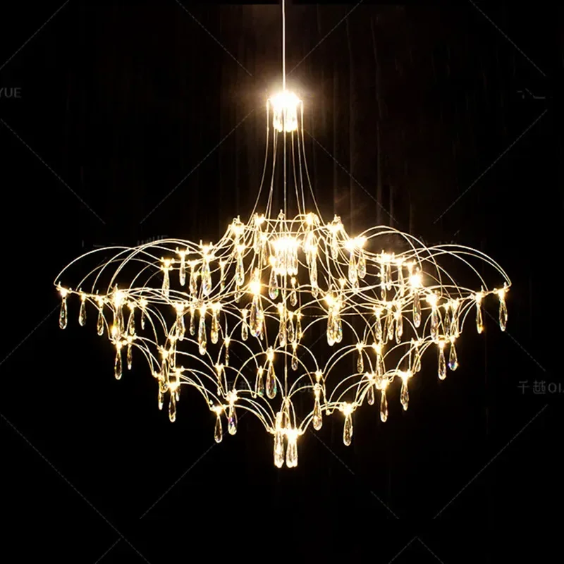 Modern Luxury French Crystal LED Chandelier Living Room Dining Bedroom Bar Villa Lighting Creative Designer Decor Hanging Lamps