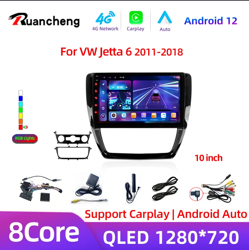 

2 Din Android 12 Car Radio For Volkswagen VW Sagitar Jetta 6 Bora 2011 - 2018 Multimedia Video Player GPS Stereo Carplay Auto 4G