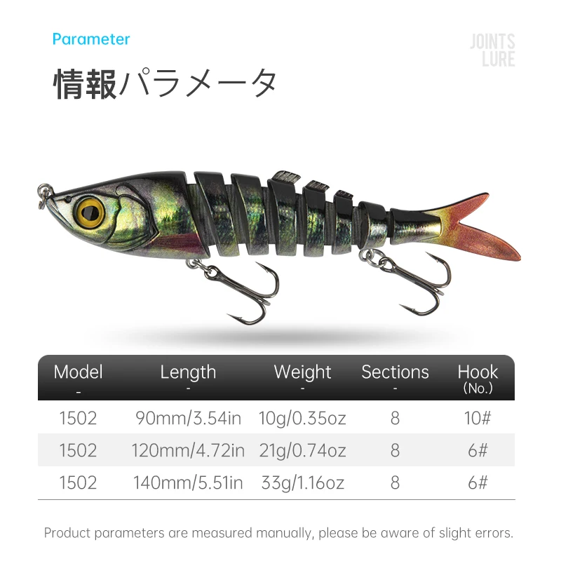 Kingdom Multi Jointed Sections Fishing Lures Artificial Hard Bait 90mm 10g Sinking Swimbaits 8 Sections Sea Fishing Lure