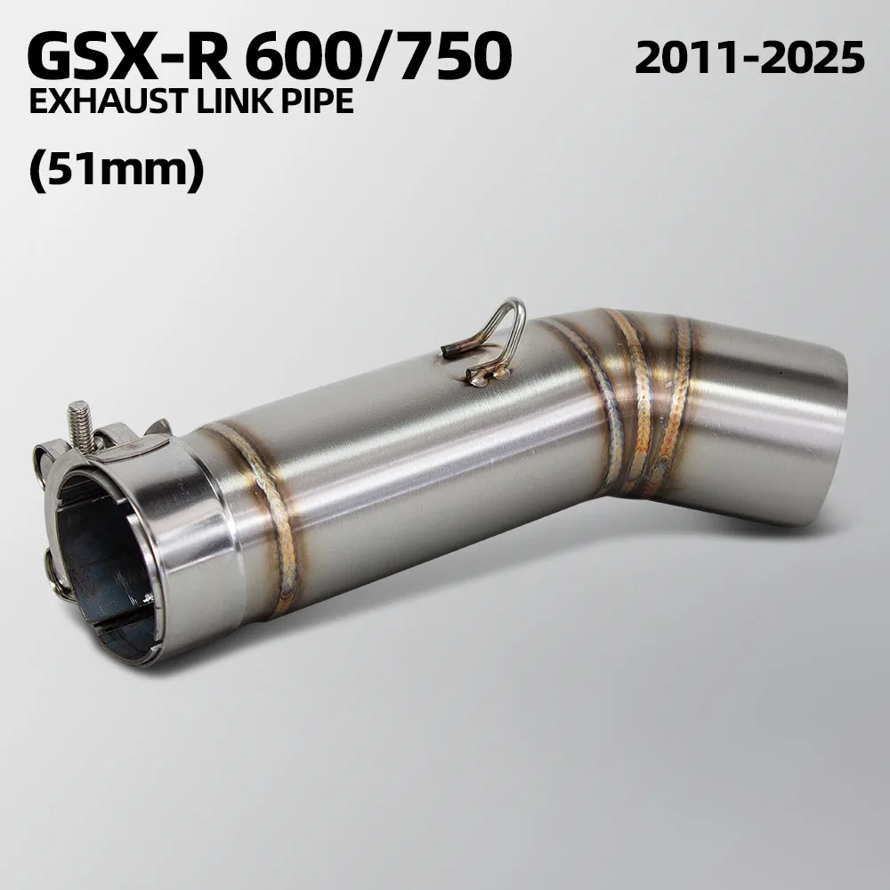 دراجة نارية العادم محول أنبوب لسوزوكي GSXR600 GSXS600 2011-2025 GSXR750 GSXS750 2011-2025 الفولاذ 51 مللي متر الأوسط وصلة الأنابيب