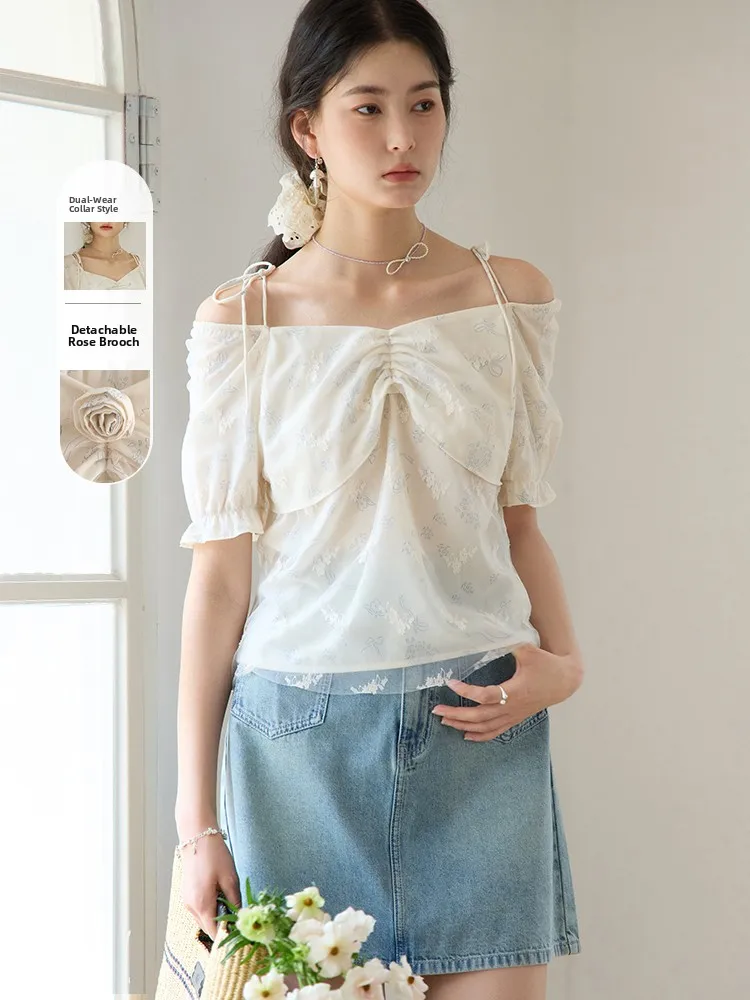 

Новинка: Летняя женская футболка Sweet Sle больших размеров с пышными рукавами, легкая, романтичная, двусторонняя, с коротким рукавом-фонариком