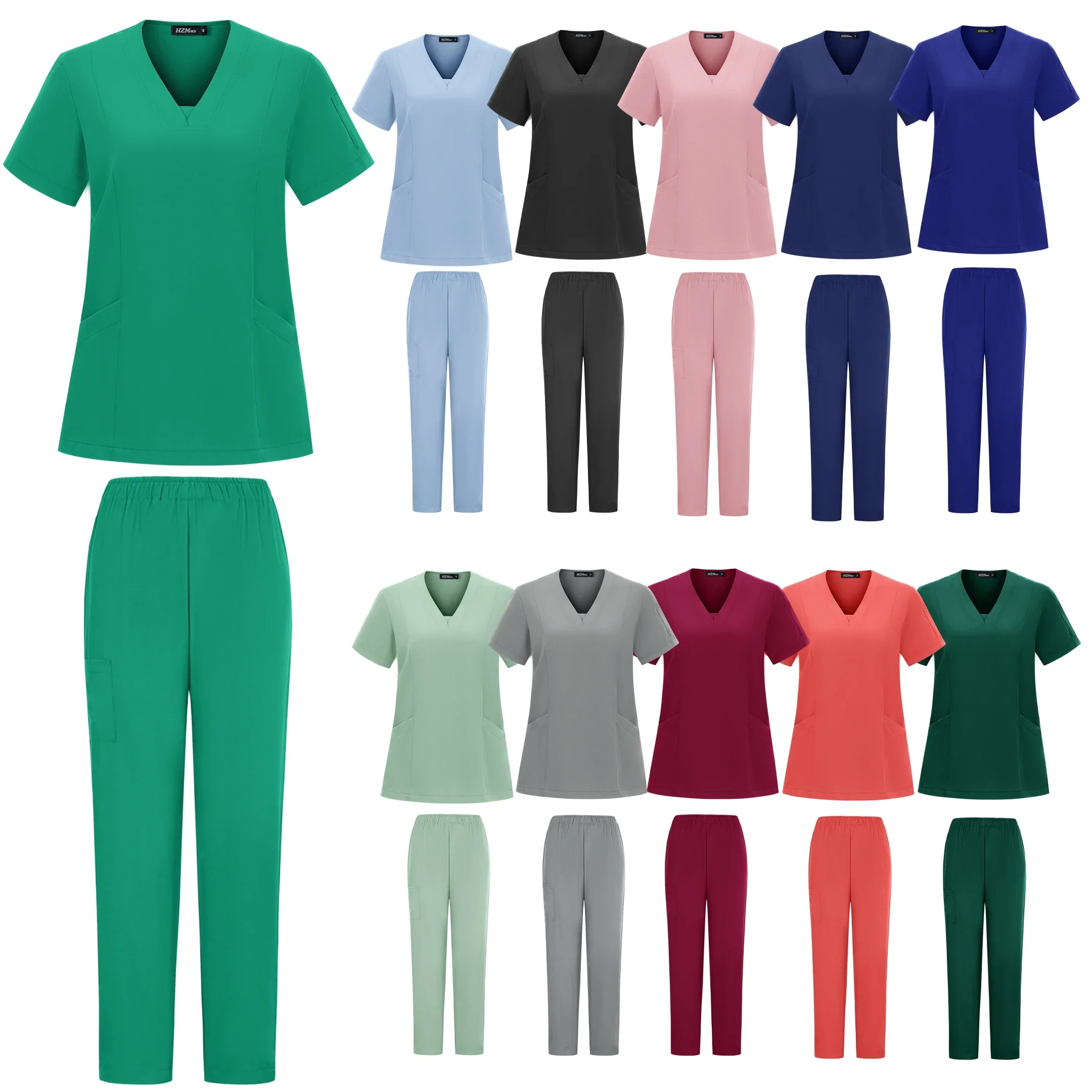 

Wholesale Scrubs Set Nurse Dental Surgery Suit Operating Room Medical Uniform Scrubs Hospital Working Medical Supplies Work Wear