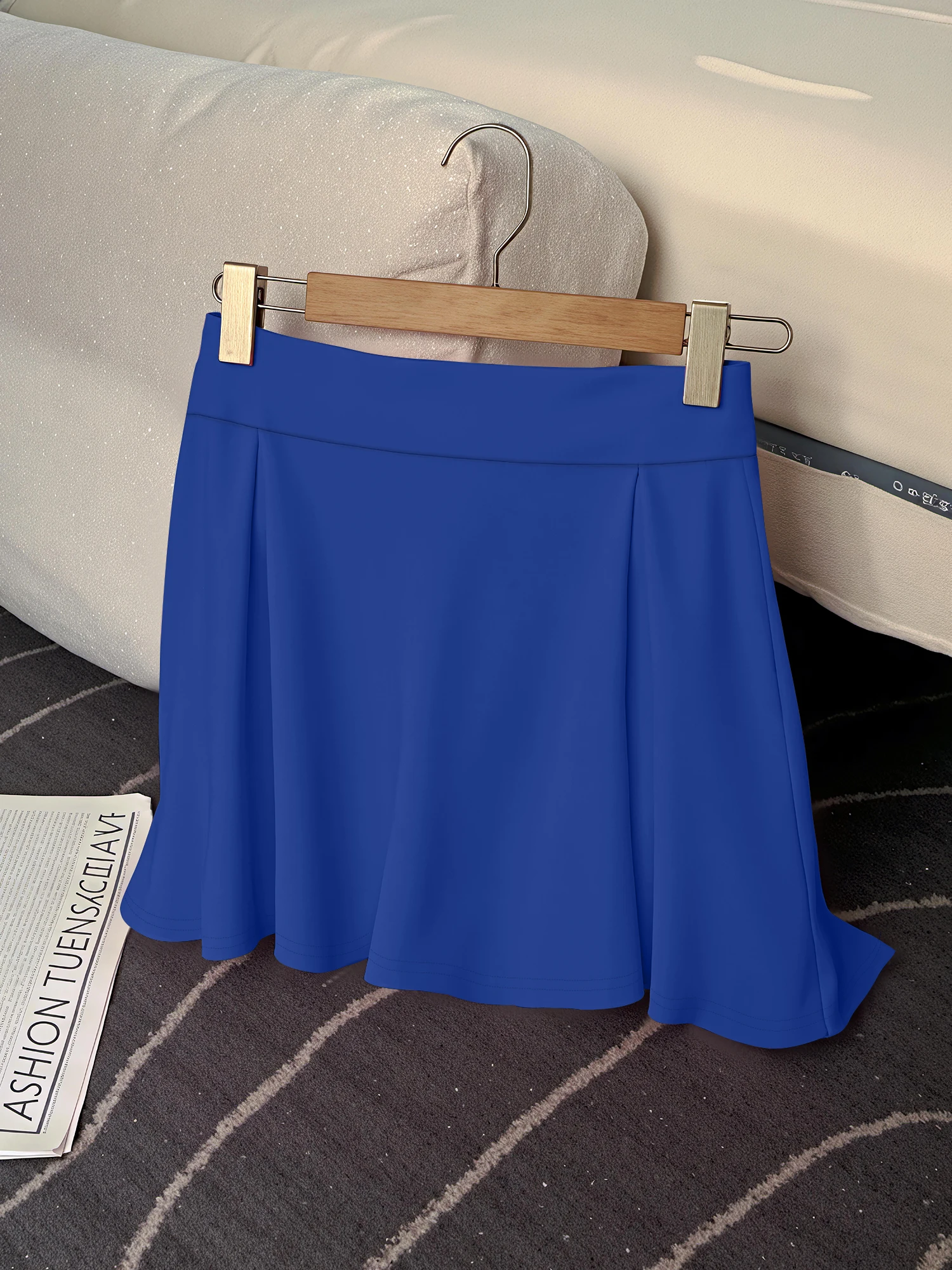 Vintage Hip Hop Pleated Skort, Opaque Comfort Fabric, Fashion Shooting & Urban Hangout Fit