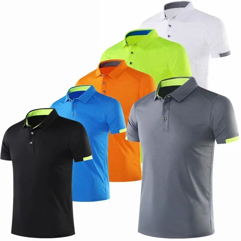 Erkek Golf tenis forması tişörtü koşu spor üstleri spor artı boyutu gömlek hızlı kuru nefes eğitim elbiseleri 6XL