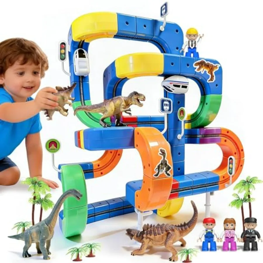 

3D-конструктор «Электрический поезд, бросающийся в объятиях силы тяжести» из 140 деталей: гибкие кубики для сборки любой железнодорожной линии, безопасная и прочная STEM-игрушка для детей от 3 лет