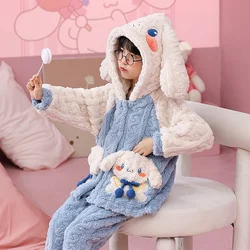 Sanrio jade cinnamon dog winter new children's coral fleece pajamas girls cartoon jade cinnamon dog thickened warm loungewear