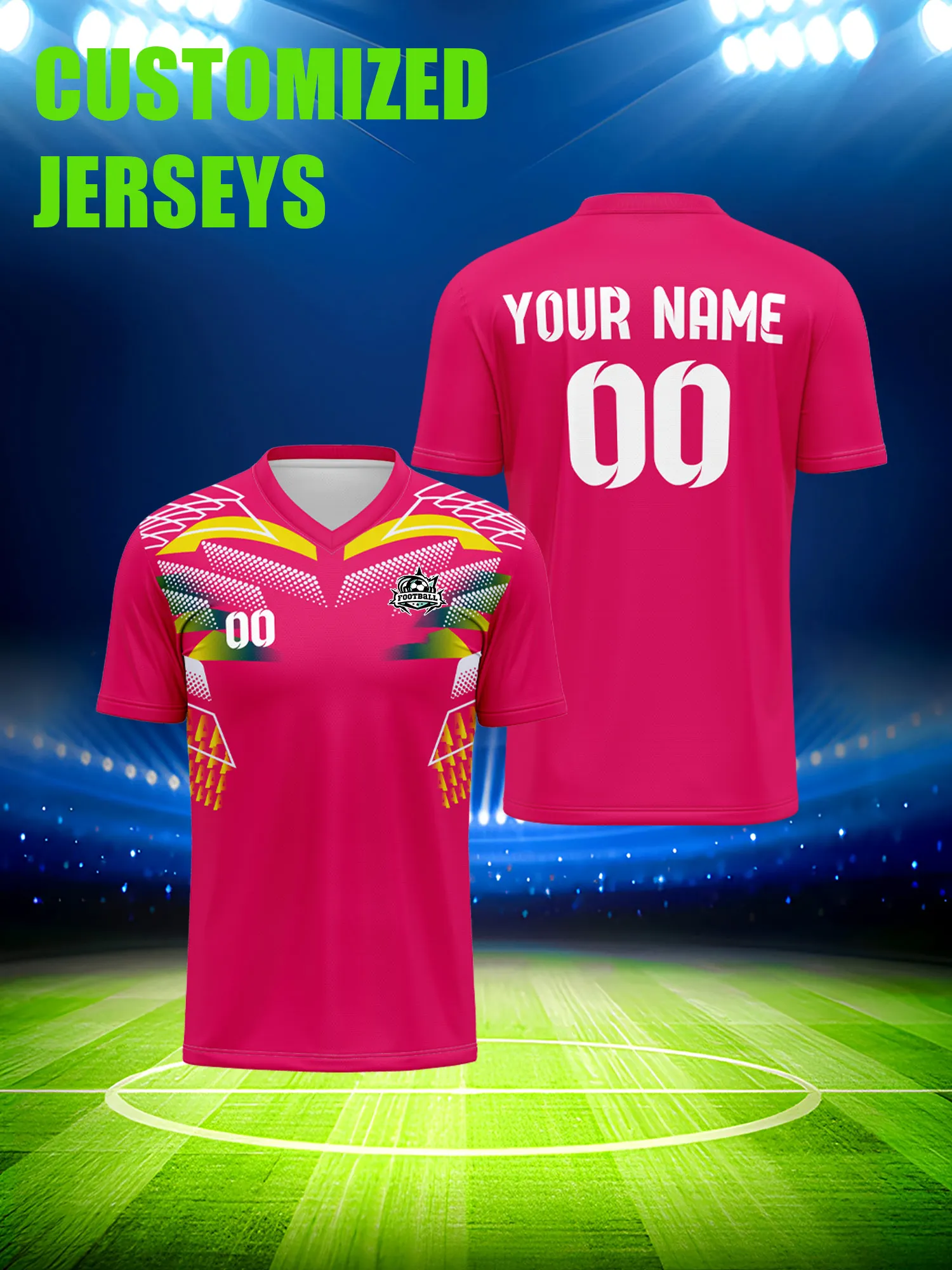 

Custom Soccer Jersey With Custom Image, Number And Name, club women lightweight logo print training uniform