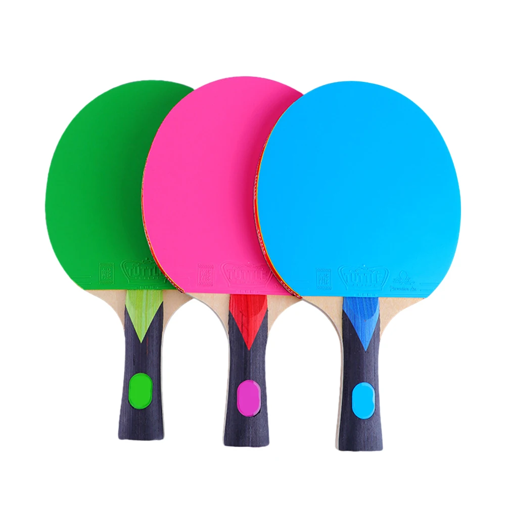 

New Table Tennis Racket Table Tennis Bag Bag Racket Wood+Rubber 7 Ply Wood Pink/Green/Blue Strong Spin Control