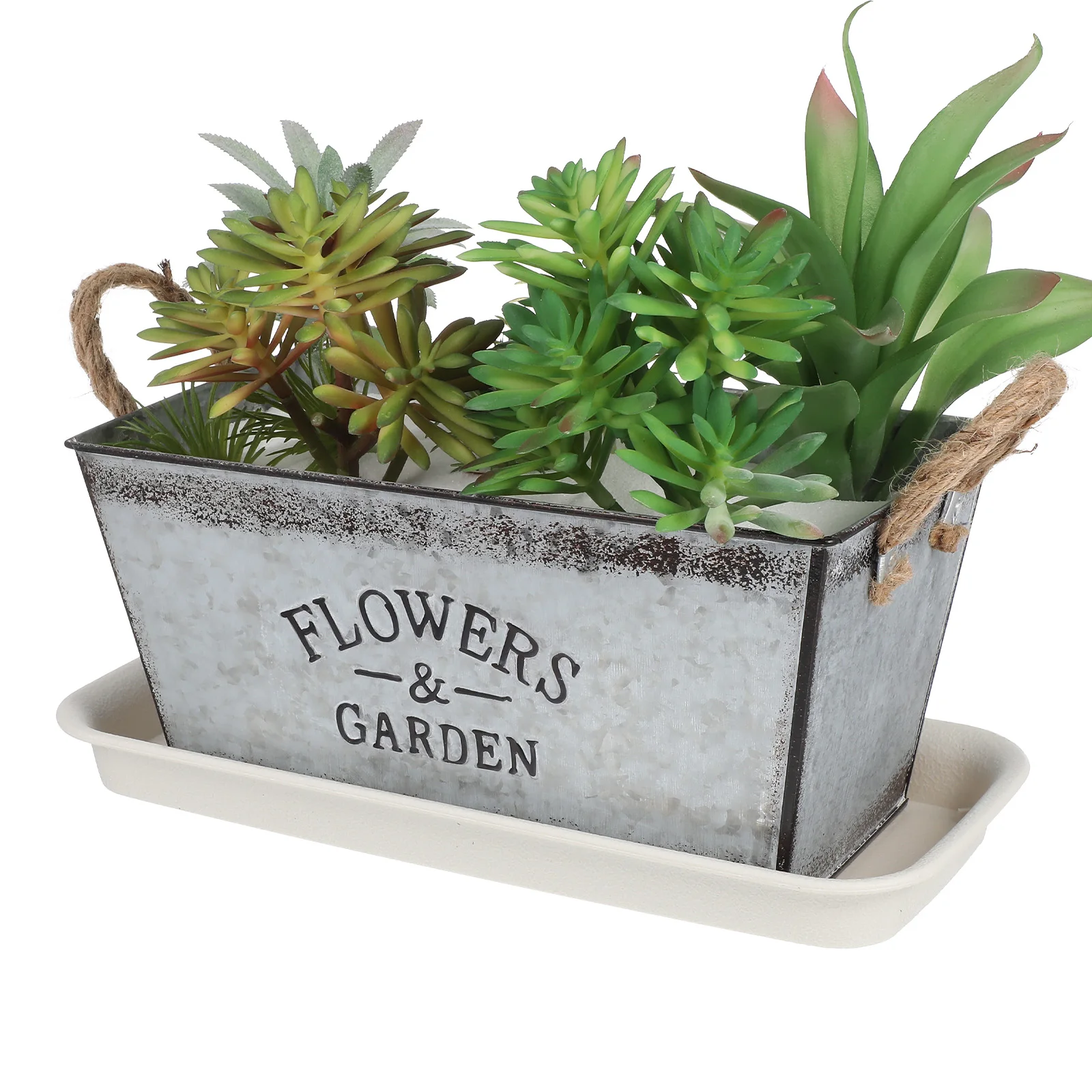 

5Pcs Beige Plastic Rectangular Tray For Plant Pots Durable Heat Resistant Surface Protector Flower Pot Saucer