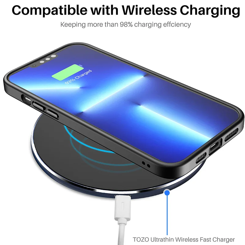 TOZO Compatible for iPhone 13 12 Pro Max  Mini Case 6.7 Inch Hybrid PC+TPU Soft Grip Matte Finish Clear Back Panel Thin Cover