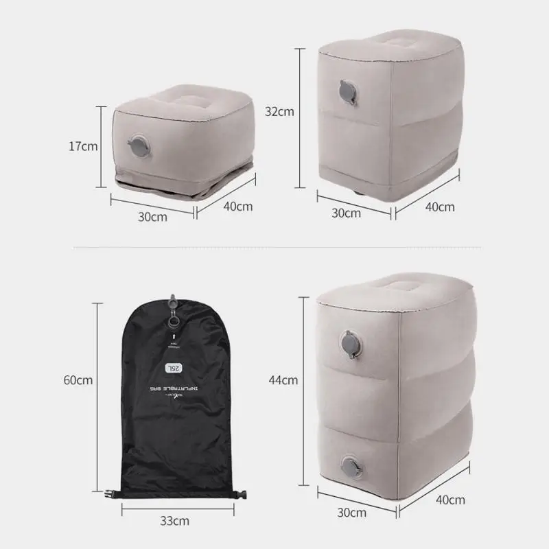 Новая подставка для ног для полета, подушка для отдыха на самолете, автомобиля, автобуса, регулируемые детские надувные подушки для сна для путешествий