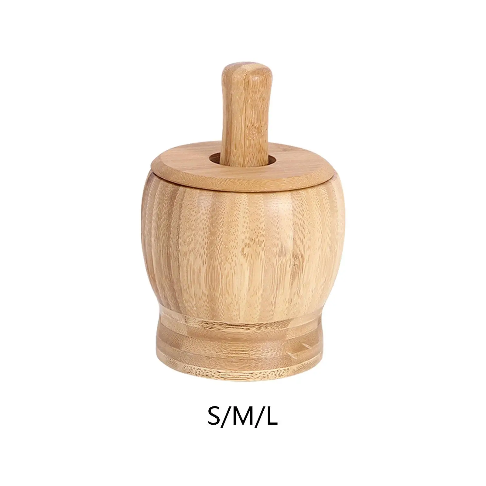 

Ручная мясорубка для чеснока, набор для измельчения специй, многоразовая утолщенная деревянная ступка с широким горлышком и товкачкой, набор для измельчения чеснока для специй