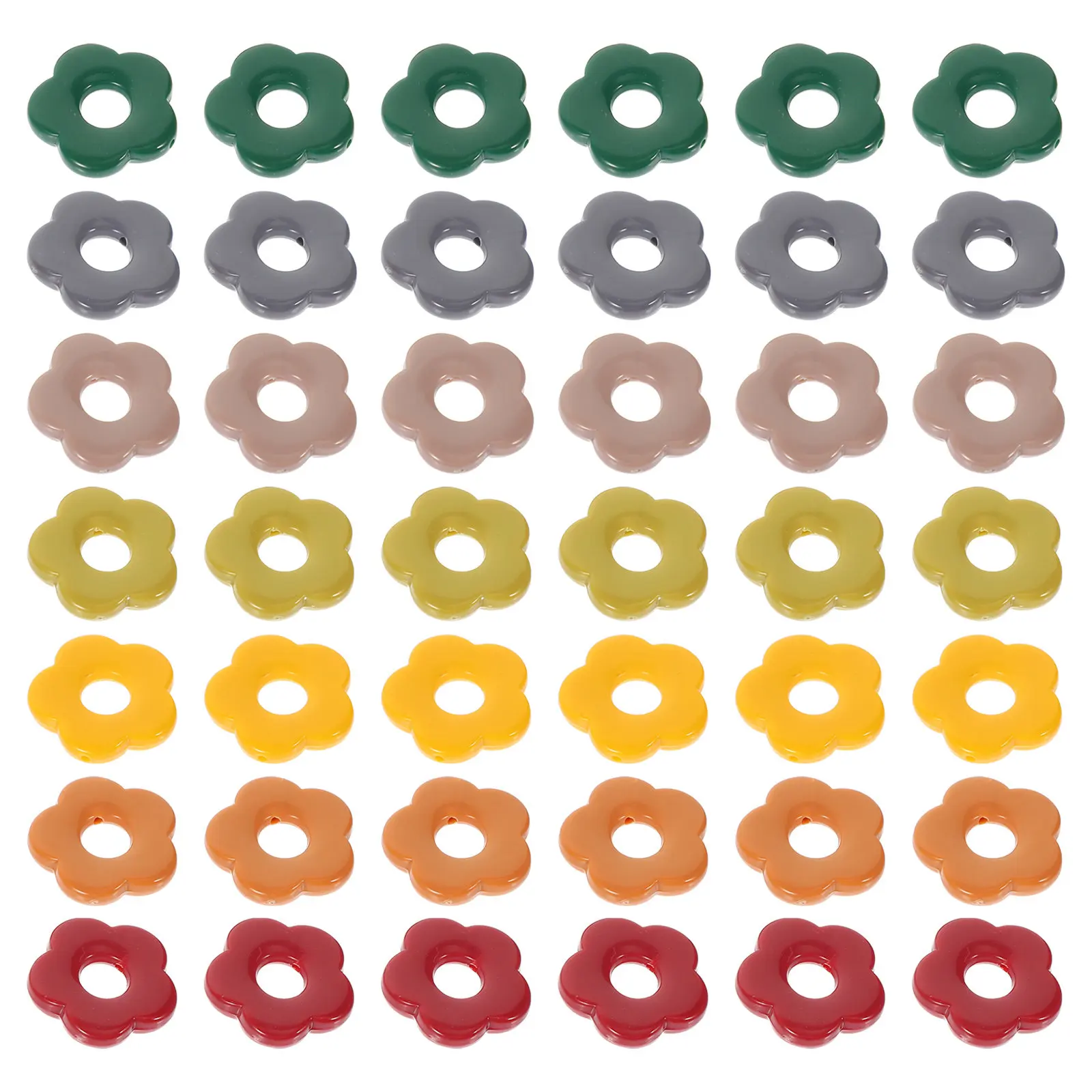 60Pcs Five-Petal Flower Pendant Resin Charms Lovely DIY Jewelry Pendants for Necklace Bracelet Keychain Making Handmade