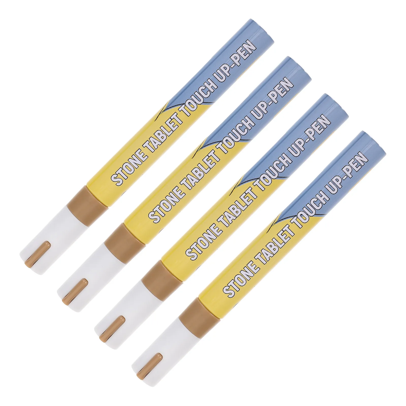 4Pcs Gold Paint Pen Headstone Lettering Restoration Waterproof Marker for Granite Tombstone Engraving Precision Stone Touch-Up