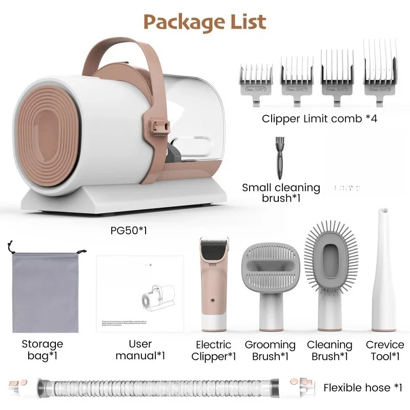 Electric Vacuum Pet Hair Trimmer with Suction for Cat Bristle Multifunctional Grooming Tool view 3