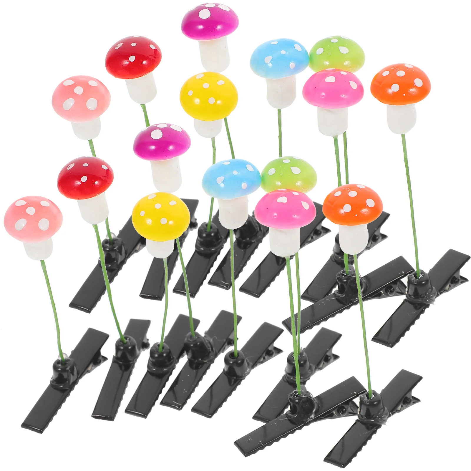 

30 Pcs Lemon Tree Hair Clip Fun Accessories Mushroom Clips for Kids Mini Plastic and Zinc Alloy Festival Hairpin