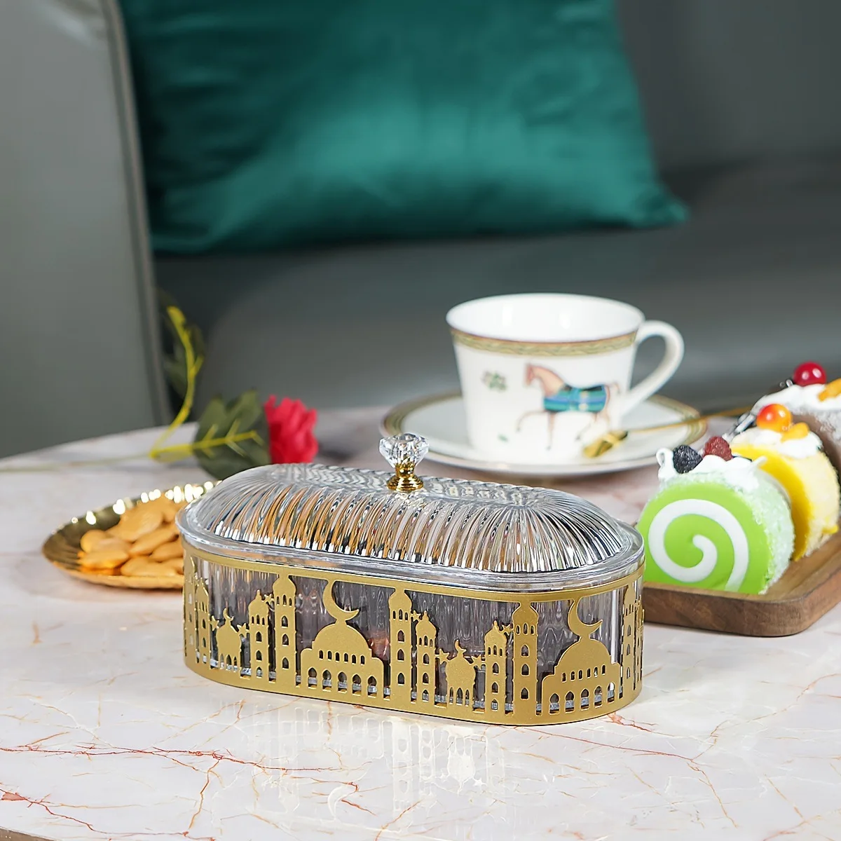 

F2 2025 Ramadan Decoration Candy Snacks Tray EID Mubarak Decoration For Home Ramadan Kareem Islamic Muslim Party Eid Gifts