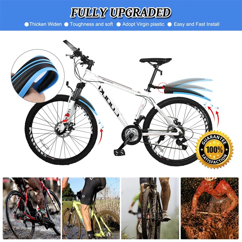 2pcs Bicycle Mudguard Mountain Road Bike Fenders Mud Guards Set Bicycle Mudguard Wings For Bicycle Front Rear Fenders