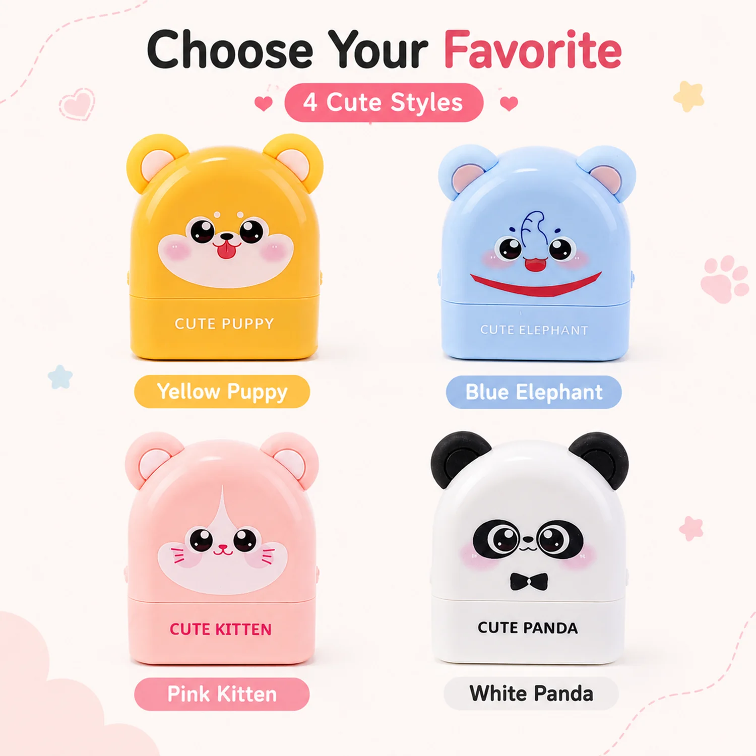 

Personalized Custom Name Stamp Waterproof Clothing Label For Kids Cute Animal Design Self Inking Custom Stamp For Kindergarten