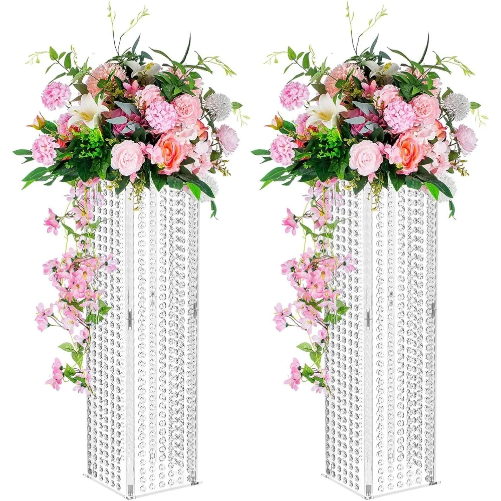 

Centerpieces for Wedding Table Vases - 2 Pcs 31.5in Tall Flower Vase Crystal Flowers Stand for Party Tables Decorations,Vases.