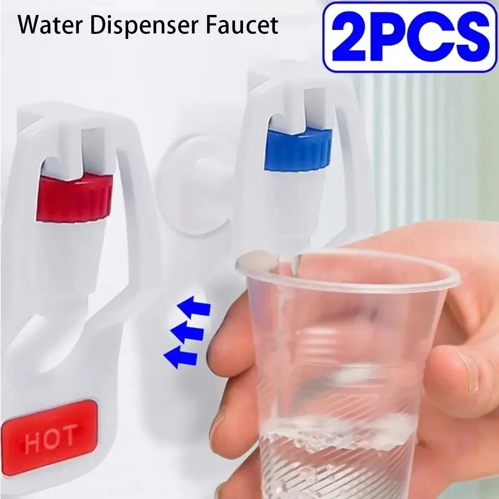 1/2Pcs Replacement Parts Water Dispenser Faucet Red Hot Blue Cold Push Type Drinking Fountain Valve Water Tank Plastic