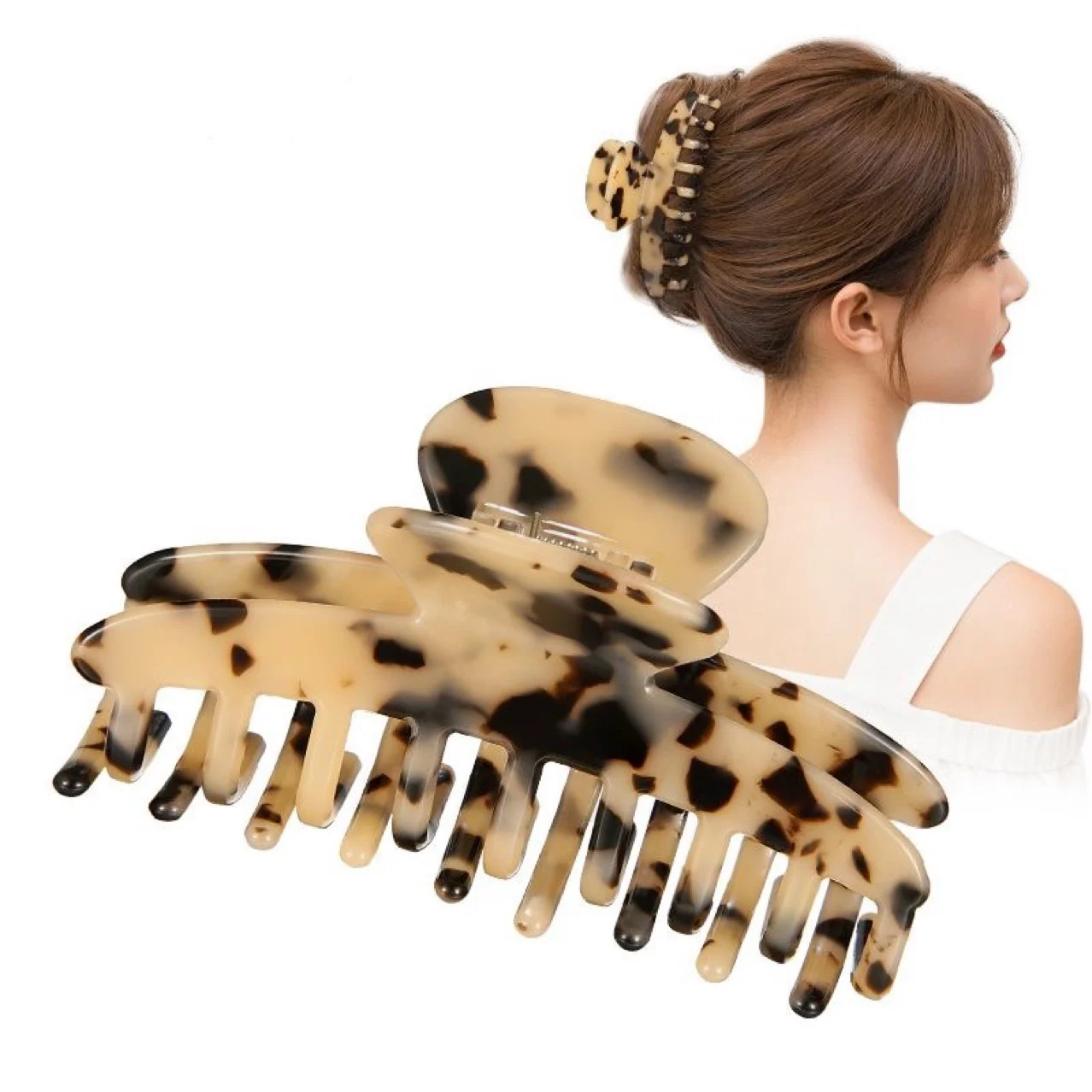 

New Leopard Print Acetate Hair Clips Crab Hairpins 2024 Large Size Hair Claws Clamp Barrettes For Women Hair Fashion Accessories