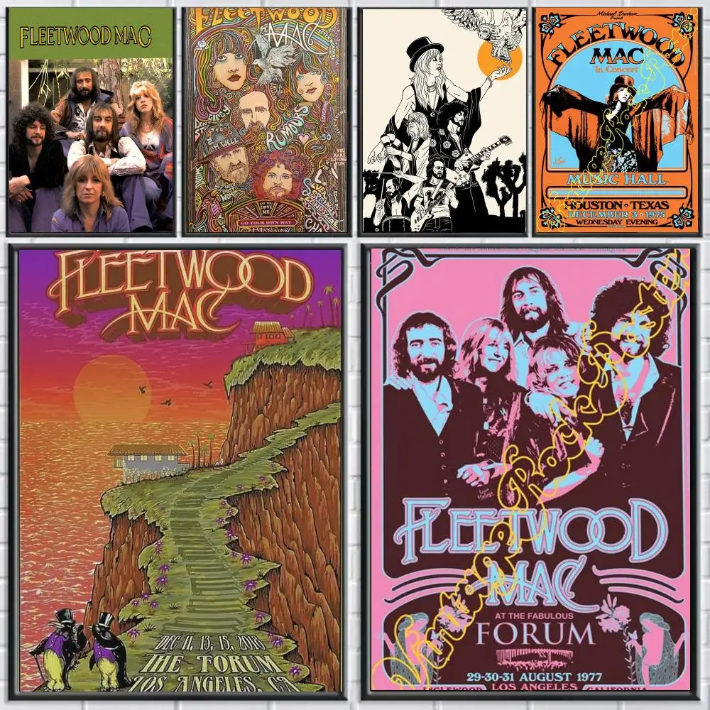 band F-Fleetwood Mac-C Poster Peel and Stick Wall Art for Cafe Office Bar and Home Decoration