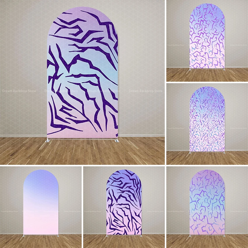 

Custom 2-Sided Kpop Theme Purple Tattoos Glitter Music Arch Backdrop Cover Girl Birthday Party Baby Shower Decoration Background