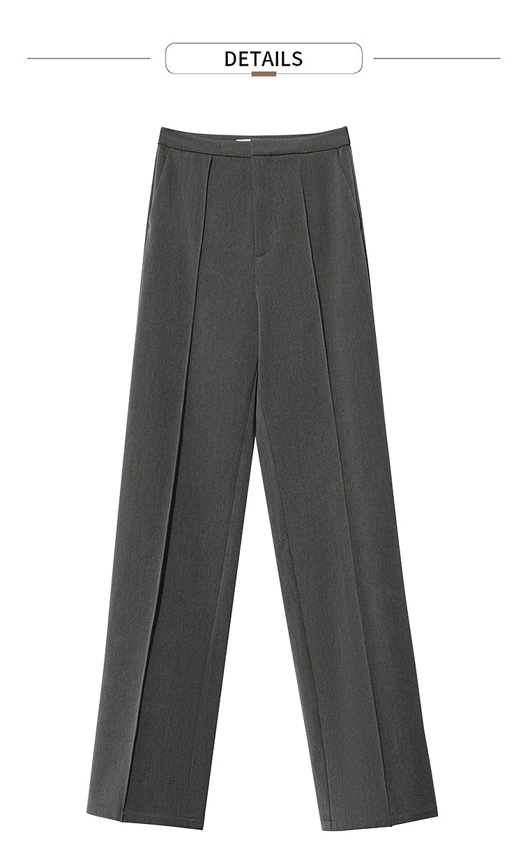 AMII Women Pants 2025 Winter Minimalist Solid Color Commuter Office Ladies Pants Versatile Casual Woven Woman Trousers 12524070