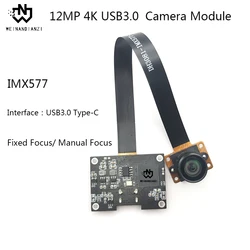 IMX577 Moduł kamery 4K 12 MP HD USB3.0 100 °   H264 FF/MF z płytą główną do wizji maszynowej