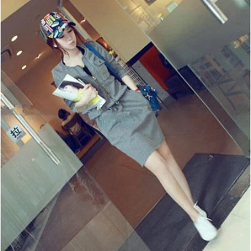 Women's Dress Mid-length Spring Fashion Women Dresses Loose Dresses Casual Women Clothes 400g