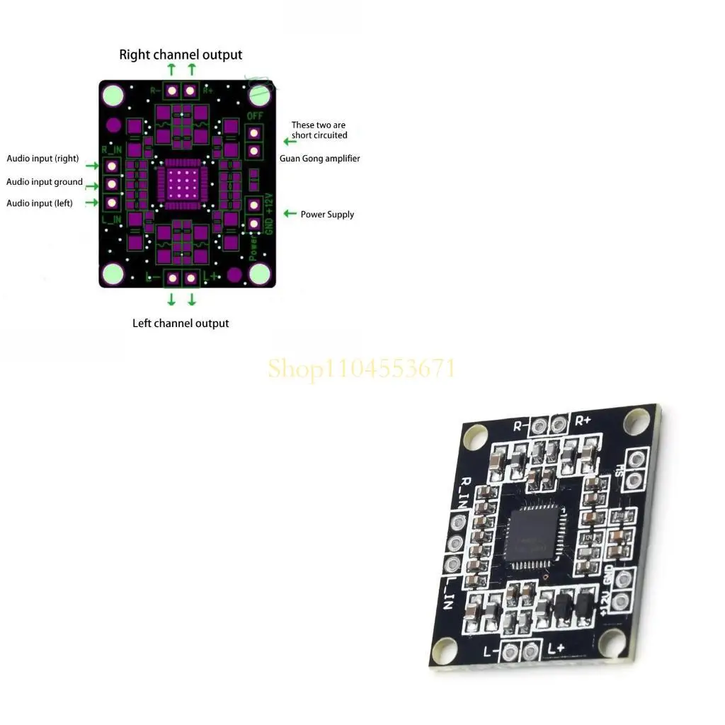 

Бестселлер PAM8610 15 Вт + 15 Вт модуль цифрового усилителя мощности класса D для постоянного тока 12 В для динамиков