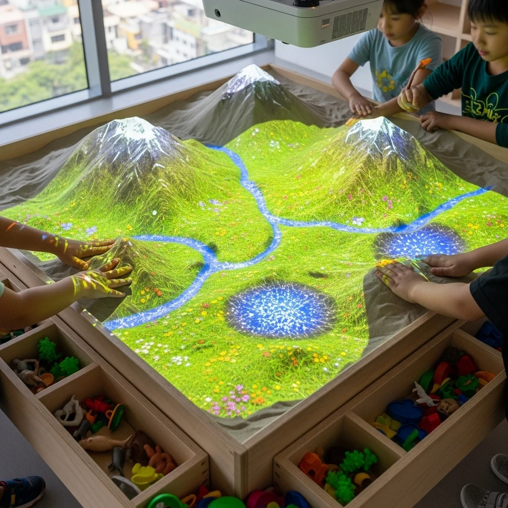 Virtual Reality Interactive Sandbox Projection Magic Sand Table Amusement Park Rides