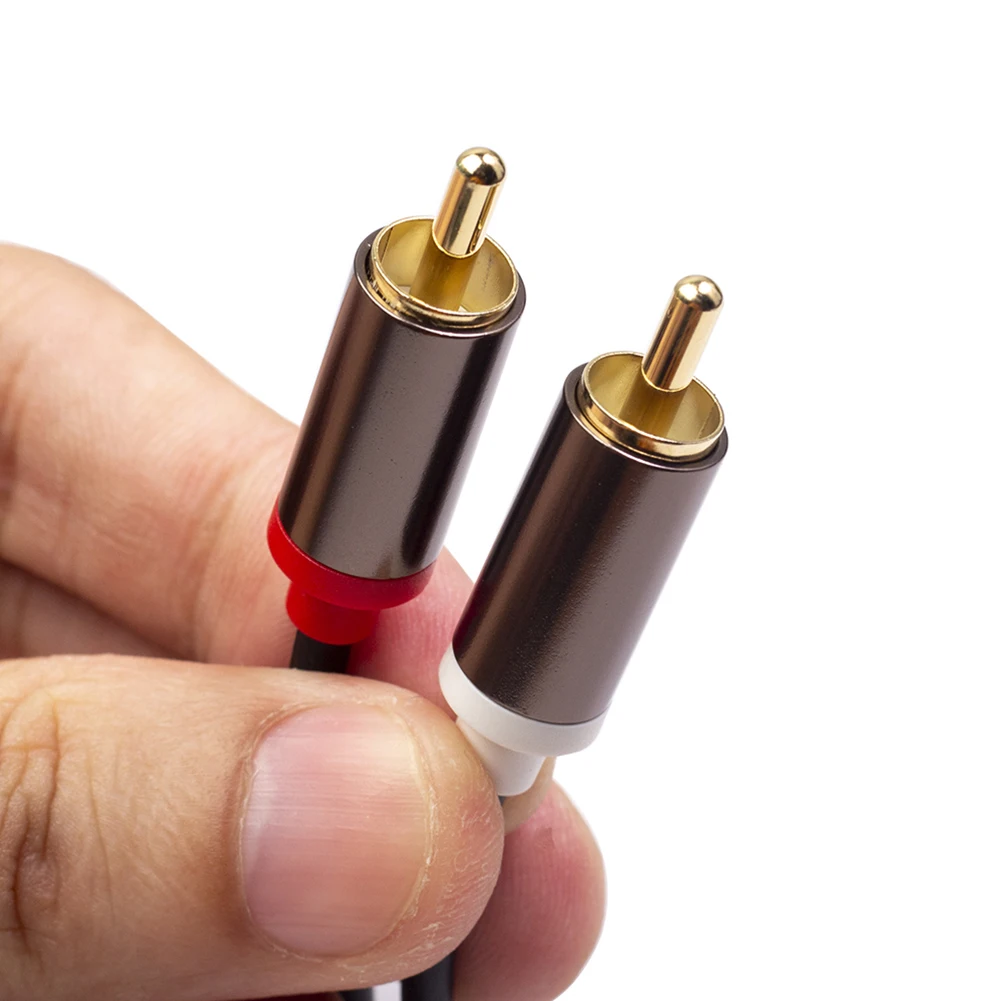 كابل صوتي من الذكور إلى الذكور ، 2 RCA إلى 2 RCA ، مضخم صوت تلفزيون DVD ، مكبر صوت CD ، كابل مطلي بالذهب ، 1 متر ، 2 متر ، كابل 3m #3