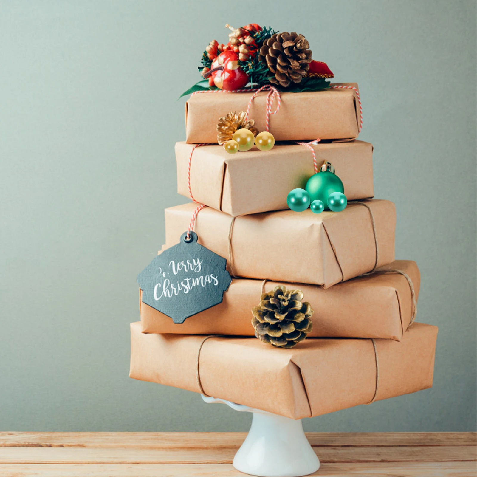 

150pcs Colorful Imitation Pearls Abs Beads High Gloss No Hole Plastic Filler For Diy Crafts Vase Decoration Christmas