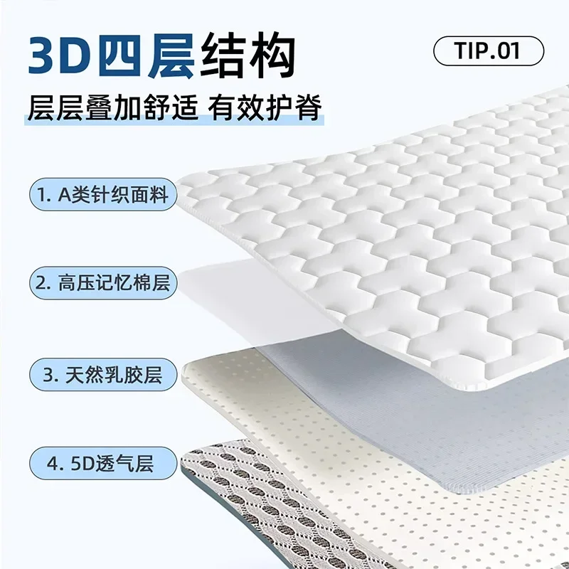 180x200 Latex Memory Foam Mattress for Bedroom Single Tatami in Student Dormitory and Home with Comfortable Sponge Feature