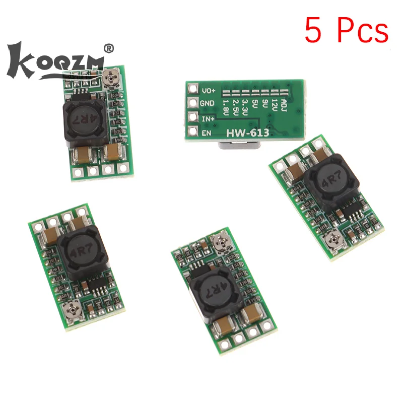 Modulo di alimentazione step down per veicoli da 5 pezzi Convertitore buck DC-DC da 4-20 V12 V a 5 V3 A regolabile