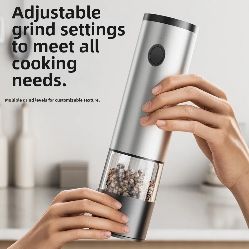 

Электрическая мельница для перца большой емкости, автоматическая, с USB-зарядкой, из нержавеющей стали, управление одной рукой