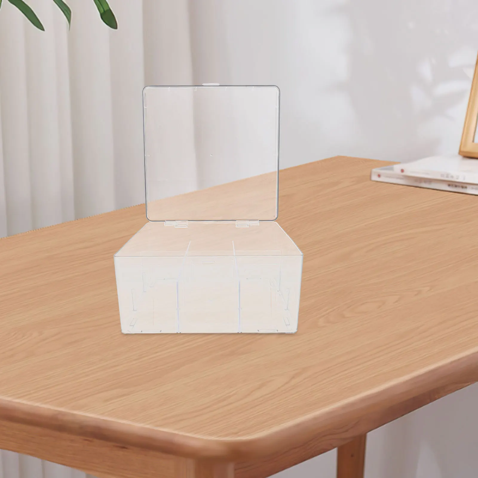 Divided Card Storage Box Convenient Game Holder Desktop Organizer for Case Transparent Gaming Display