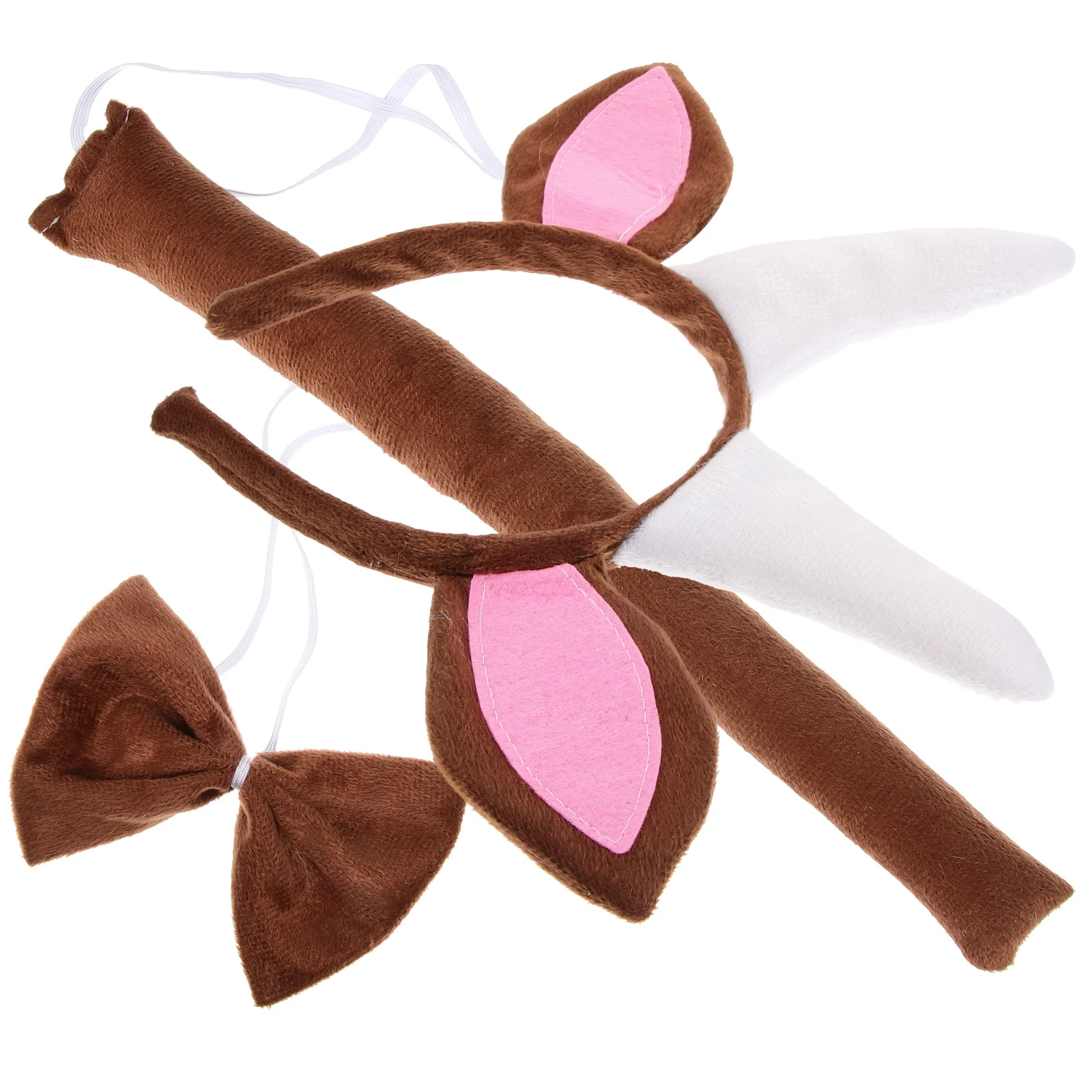 Christmas Goat Horn Headband Costume Cowboy Accessories Fabric Ears Tail for Women Horns