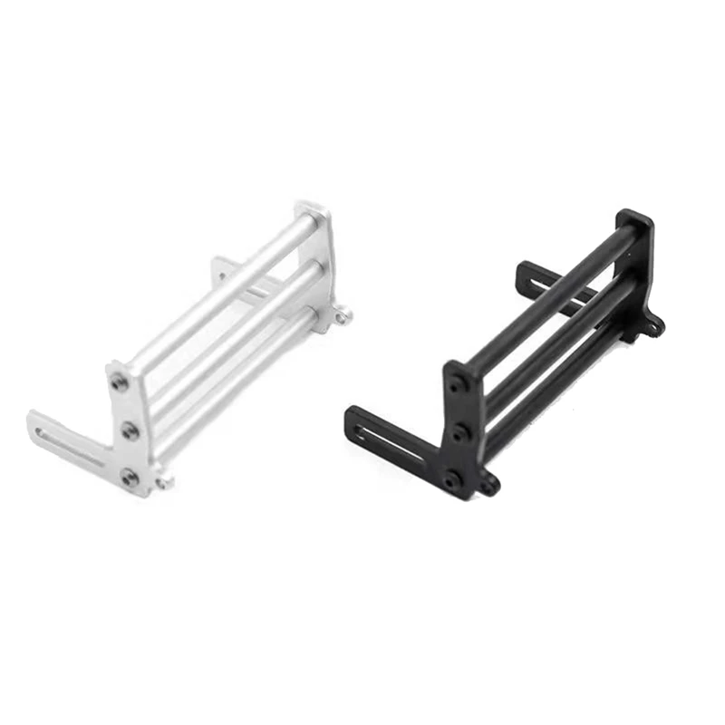 2 Pcs Metal Front Bumper Universal For 1/10 RC Crawler TRX4 SCX10 SCX10 II 90046 90047 Upgrade Parts,Black And Silver