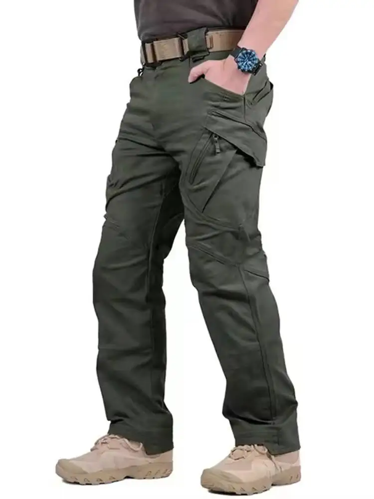 City Tactical Cargo Men's Casual Outdoor Climbing Hiking Camping Multi-Pocket Long Pants Fashion Classic Trousers