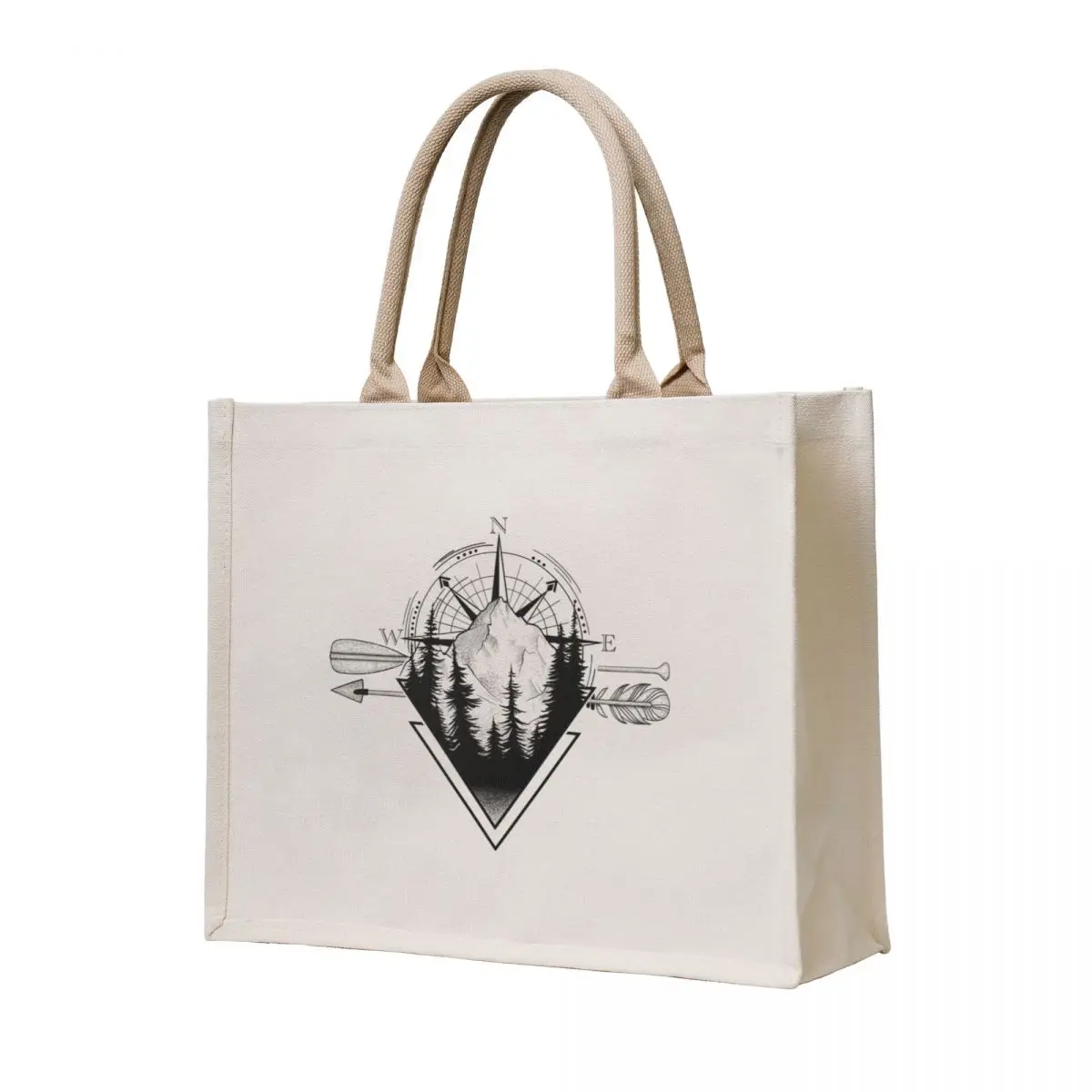 

Nature Mountain Compass Geometric Graphics Shirt Tote Bag Women's bag cloth bag woman canvas shopping large size bags