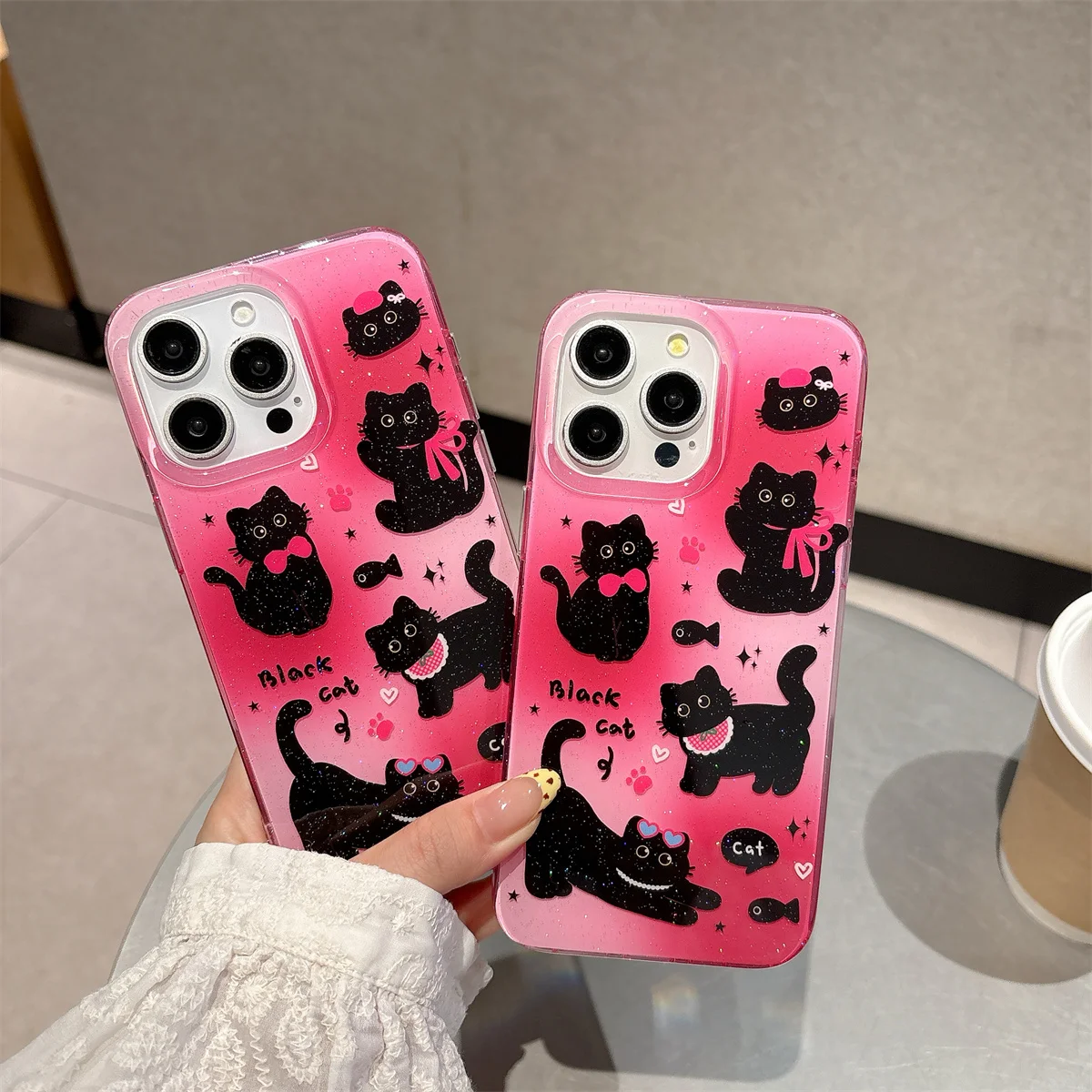 

New 2025 KT catLovely Anti-fall Cover Funda Luxury Stylish INS Korean Cute Shockproof Phone Case For iPhone 16 15 14 13 Pro Max