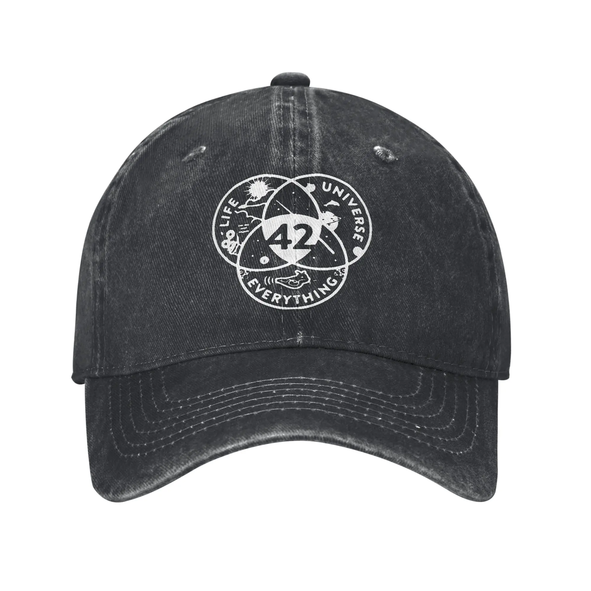42 The Answer To Life The Universe And Everything Douglas Adams Baseball Caps  Distressed Denim Caps Hat Vintage Golf Sun Cap