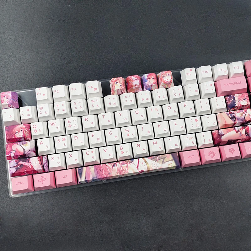 12Keys/Set Anime Character Design Custom Thermal Sublimation Cherry Profile Mechanical Keyboard Supplement Key Custom Keycap